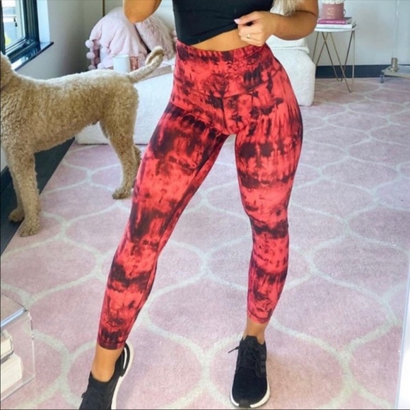 lululemon athletica Pants - Lululemon Align Pant Red Black Multi Game Day 25”